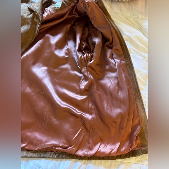 Vintage 80s Melanzona Suede Jacket - Size M - Tan/Brown -  Pockets - Lined - Picture 13 of 16